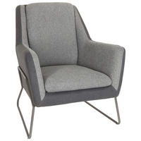 SESSEL in Flachgewebe Hellgrau, Dunkelgrau  - Dunkelgrau/Hellgrau, MODERN, Textil/Metall (74/97/84cm) - MID.YOU