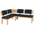 ECKBANK 160/200 cm  in Schwarz, Buchefarben  - Buchefarben/Schwarz, Natur, Holz/Textil (160/200cm) - Cantus