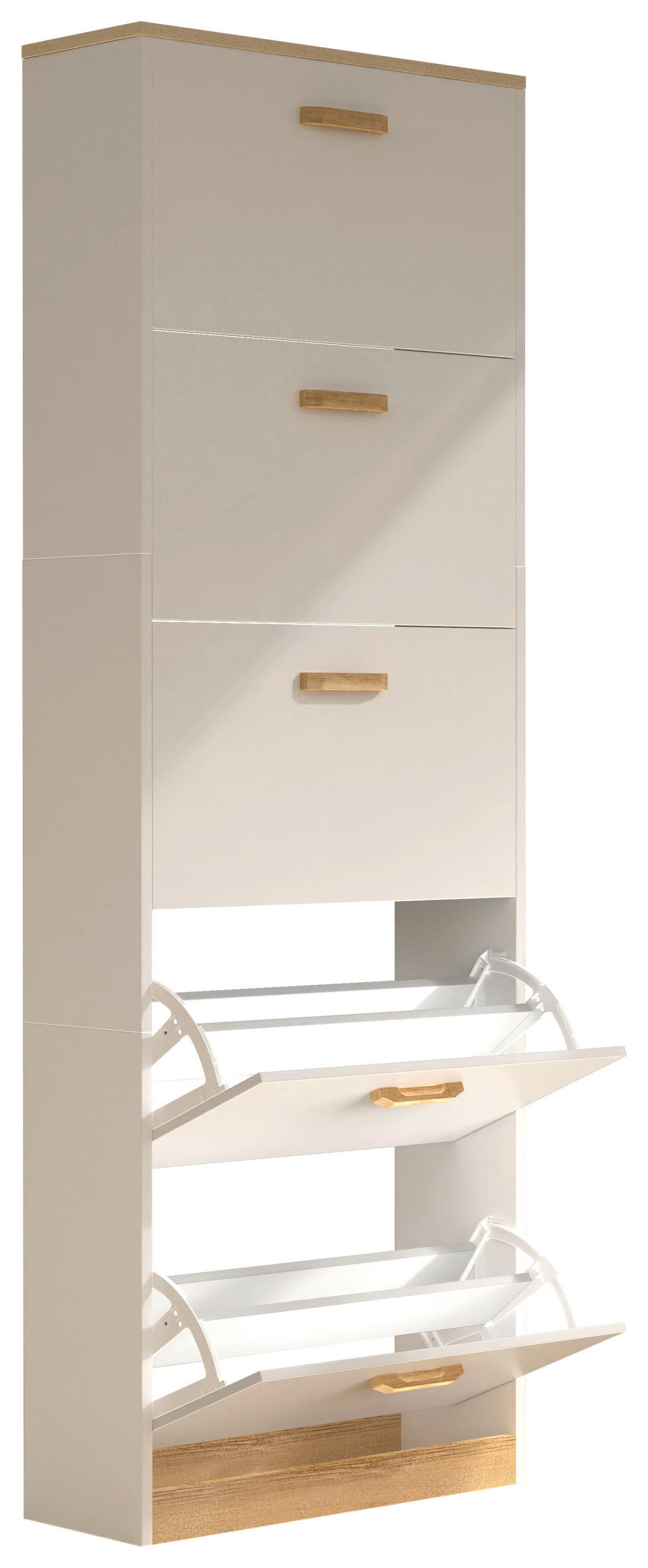 SCHUHSCHRANK Weiß, Honigeiche  - Honigeiche/Weiß, LIFESTYLE, Holzwerkstoff (59/170/22cm) - MID.YOU