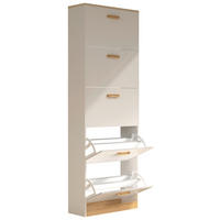SCHUHSCHRANK Weiß, Honigeiche  - Honigeiche/Weiß, LIFESTYLE, Holzwerkstoff (59/170/22cm) - MID.YOU