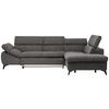 ECKSOFA in Mikrofaser Grau  279/210 cm  - Schwarz/Grau, Design, Kunststoff/Textil (279/210cm) - Stylife