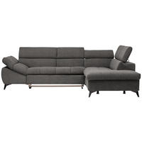 ECKSOFA in Mikrofaser Grau  279/210 cm  - Schwarz/Grau, Design, Kunststoff/Textil (279/210cm) - Stylife