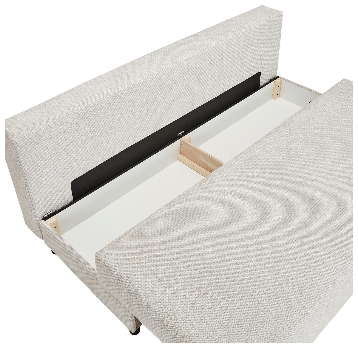 SCHLAFSOFA Chenille Greige  - Greige/Schwarz, KONVENTIONELL, Kunststoff/Textil (201/72/98cm) - Carryhome