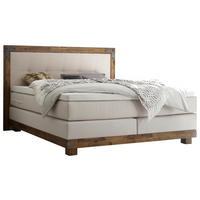 BOXSPRINGBETT 160/200 cm  in Akaziefarben, Beige  - Beige/Akaziefarben, KONVENTIONELL, Holz/Textil (160/200cm) - Hasena