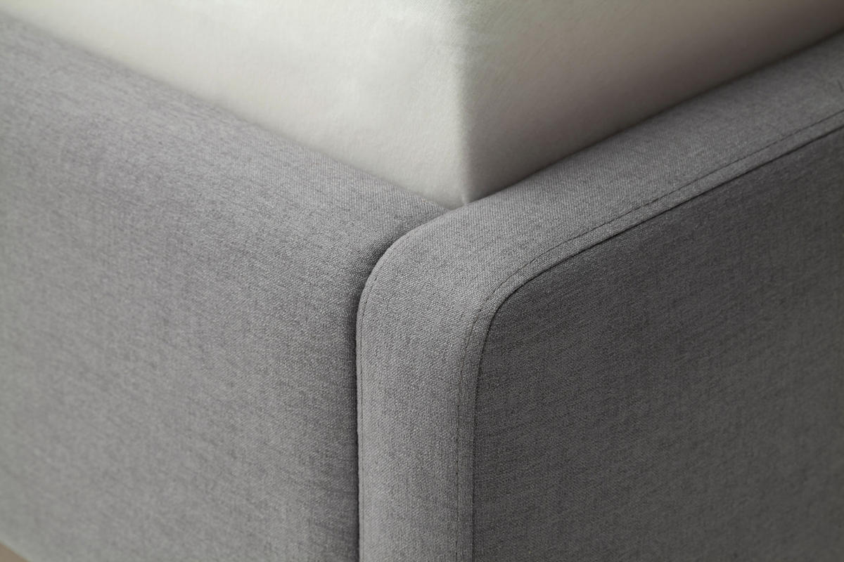 POLSTERBETT Lattenrost, Bettkasten Hellgrau 140/200 cm  - Eichefarben/Hellgrau, Design, Holz/Textil (140/200cm) - Livetastic