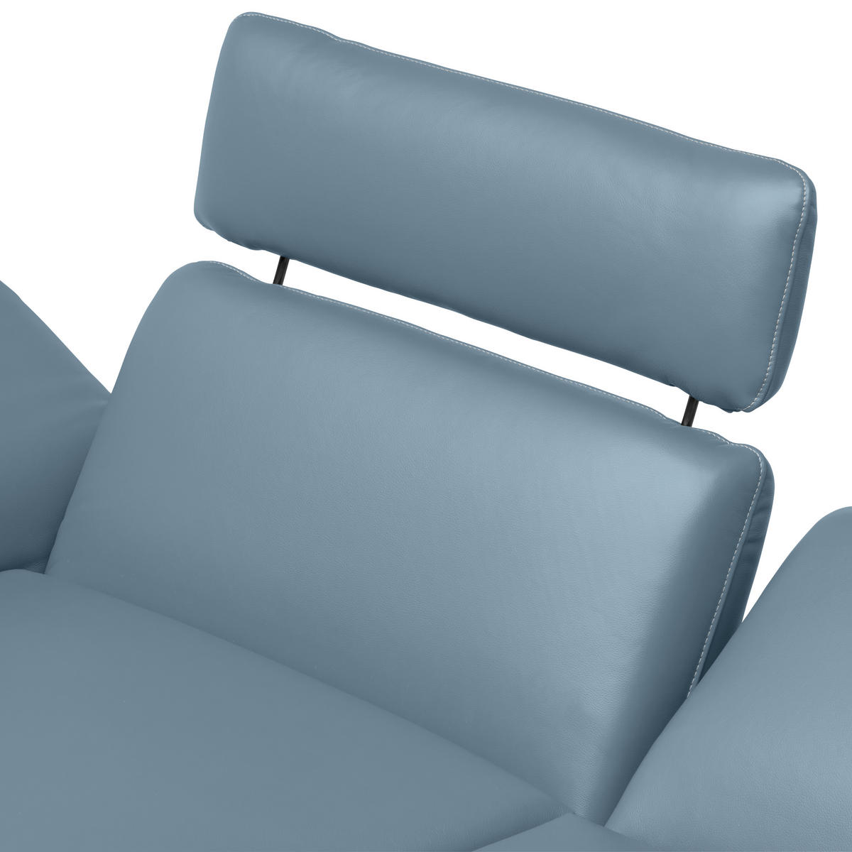 ECKSOFA in Echtleder Blau  150/242 cm  - Blau/Beige, Design, Leder/Metall (150/242cm) - Koinor