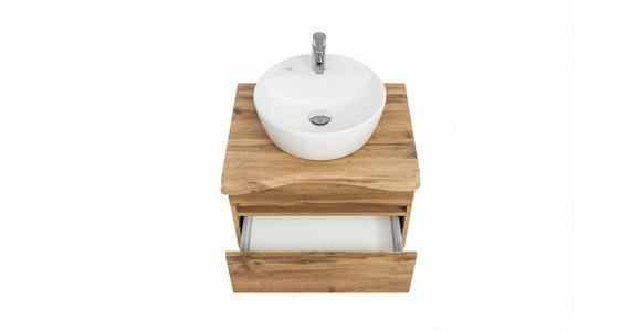 WASCHTISCHUNTERSCHRANK 61/55/40 cm  - Eiche Wotan/Silberfarben, Natur, Holzwerkstoff/Kunststoff (61/55/40cm) - Xora