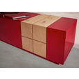LOWBOARD QUADRA  in 210/46/52 cm  - Eichefarben/Dunkelrot, Design, Holz/Holzwerkstoff (210/46/52cm) - Ambiente