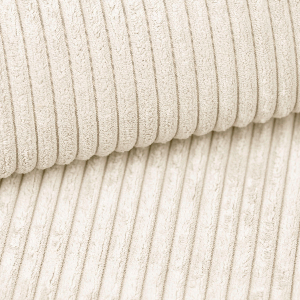 WOHNLANDSCHAFT Elfenbein Cord  - Elfenbein/Schwarz, KONVENTIONELL, Kunststoff/Textil (152/290/152cm) - Ti'me