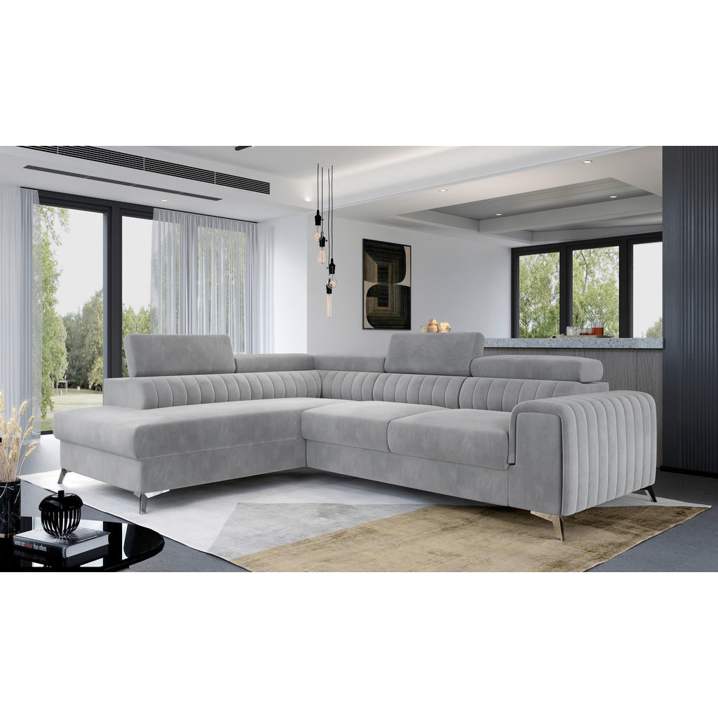 MID.YOU ROHOVÁ SEDAČKA, textil, svetlosivá