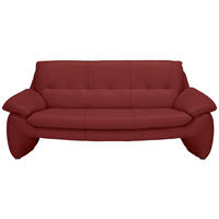 3-SITZER-SOFA Echtleder Rot  - Silberfarben/Rot, KONVENTIONELL, Leder/Metall (198/86/91cm) - Celina Home
