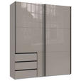 SCHWEBETÜRENSCHRANK  in Sahara  - Schwarz/Sahara, KONVENTIONELL, Glas/Holzwerkstoff (200/236/65cm) - Hom`in