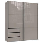 SCHWEBETÜRENSCHRANK  in Sahara  - Schwarz/Sahara, KONVENTIONELL, Glas/Holzwerkstoff (200/236/65cm) - Hom`in