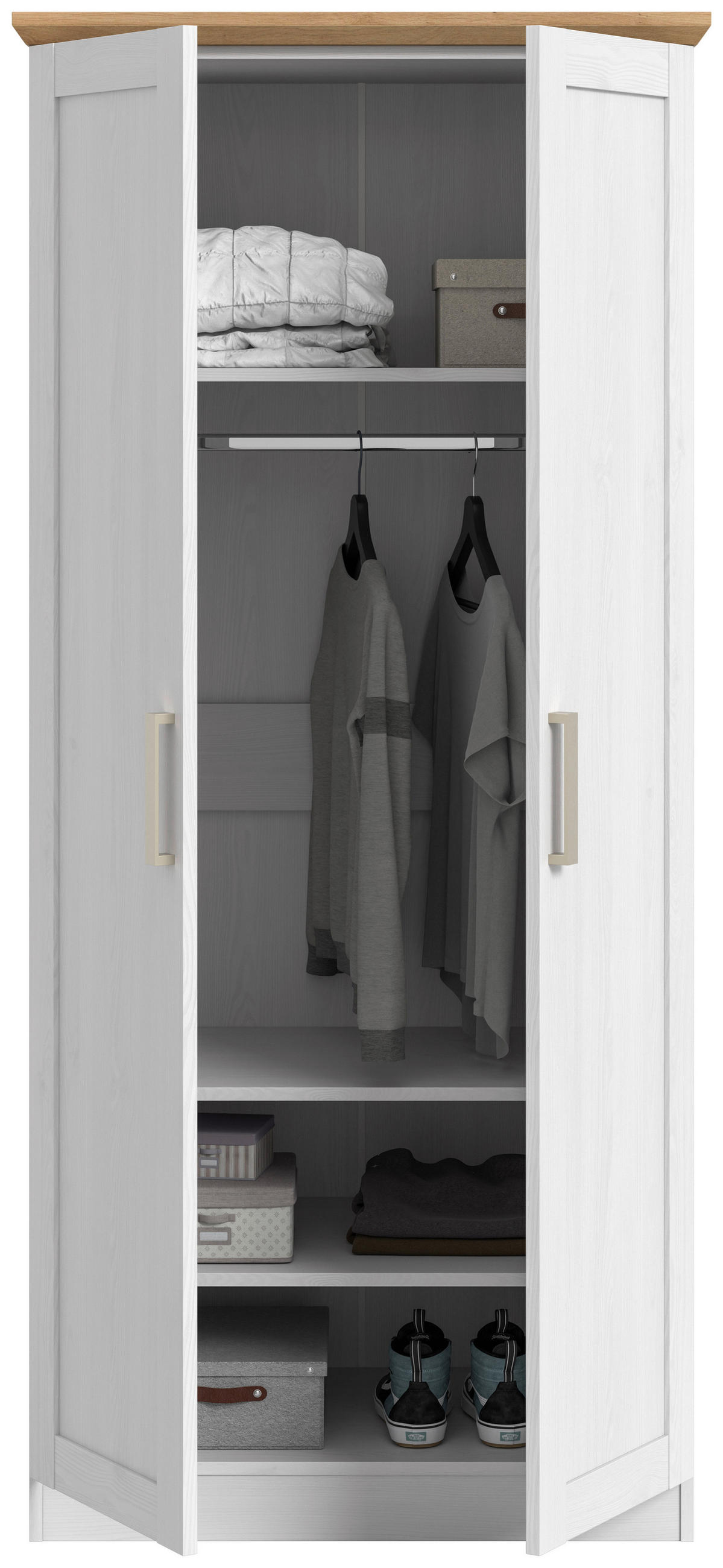 ŠATNÍ SKŘÍŇ S OTOČNÝMI DVEŘMI, 84/185/54 cm - šampaňská, Moderní, kompozitní dřevo/plast (84/185/54cm) - MID.YOU