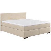 POSTELJA BOXSPRING   x  , les, umetna masa, tekstil bež  - črna/bež, Basics, umetna masa/tekstil (180/200cm) - Carryhome