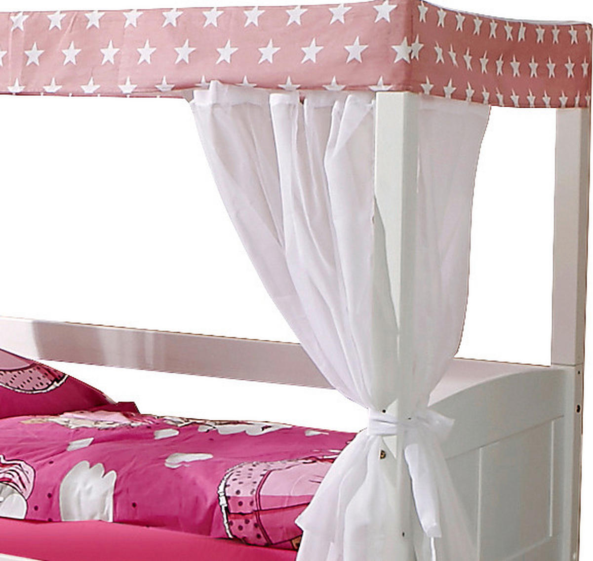 POSTEĽ S NEBESAMI, 80/160 cm ružová, biela - biela/ružová, Modern, drevo (80/160cm) - MID.YOU