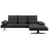 ECKSOFA Anthrazit Mikrofaser  - Anthrazit/Schwarz, Design, Textil/Metall (291/164cm) - Chilliano