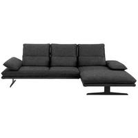ECKSOFA in Mikrofaser Anthrazit  - Anthrazit/Schwarz, Design, Textil/Metall (291/164cm) - Chilliano