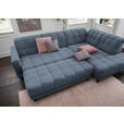 ECKSOFA in Webstoff Blau  - Blau/Schwarz, Design, Holz/Textil (302/216cm) - Xora