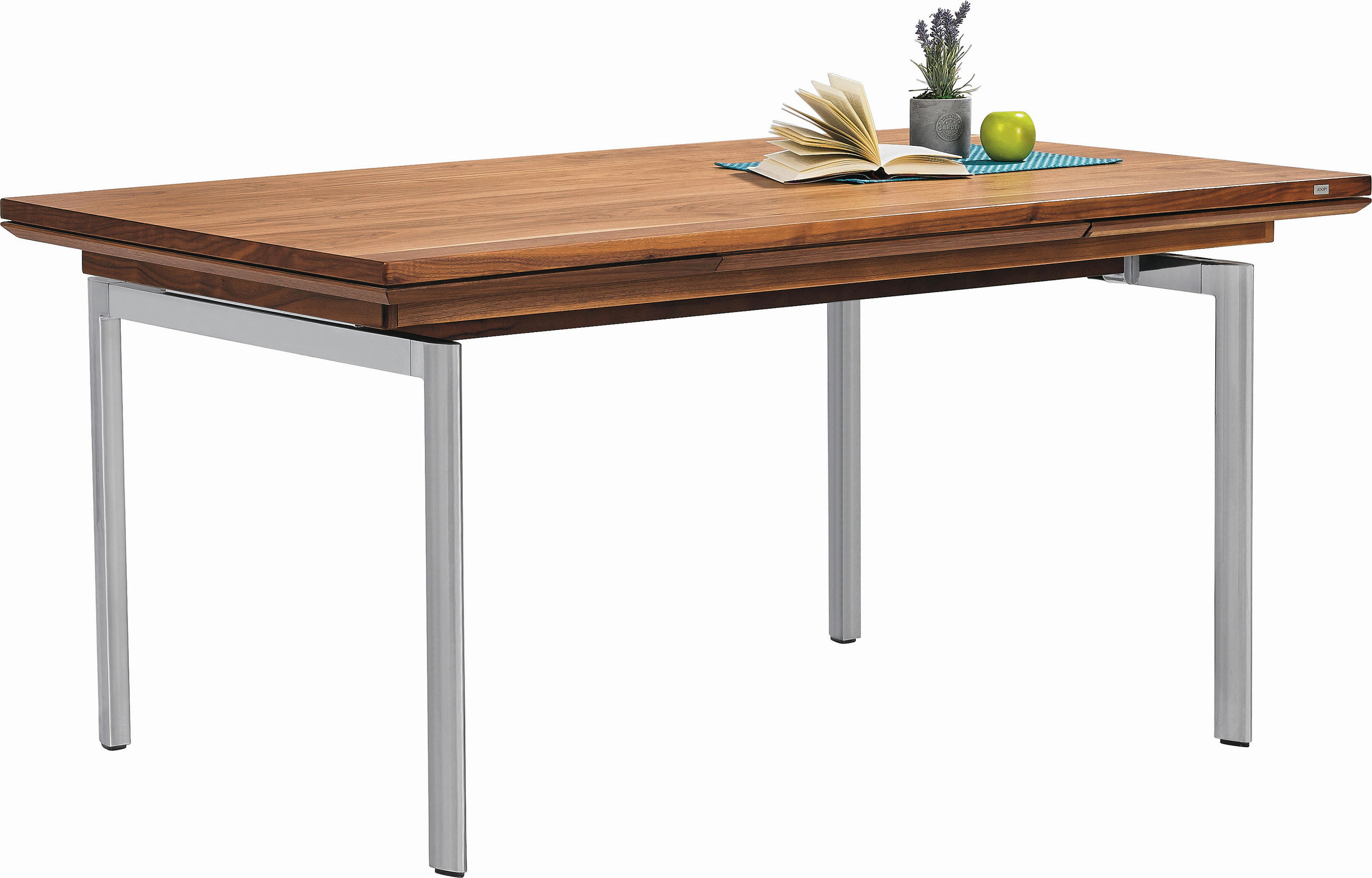 ESSTISCH 160-210/95/77 cm Echtholz  Holz, Metall ausziehbar rechteckig Nussbaumfarben  - Nussbaumfarben, Design, Holz/Metall (160-210/95/77cm) - Joop!