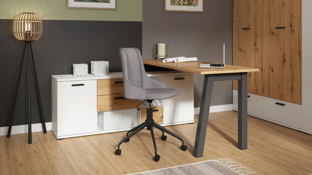 KOMMODE  in 155/59/38 cm  - Schwarz/Weiß, KONVENTIONELL, Holzwerkstoff/Kunststoff (155/59/38cm) - MID.YOU