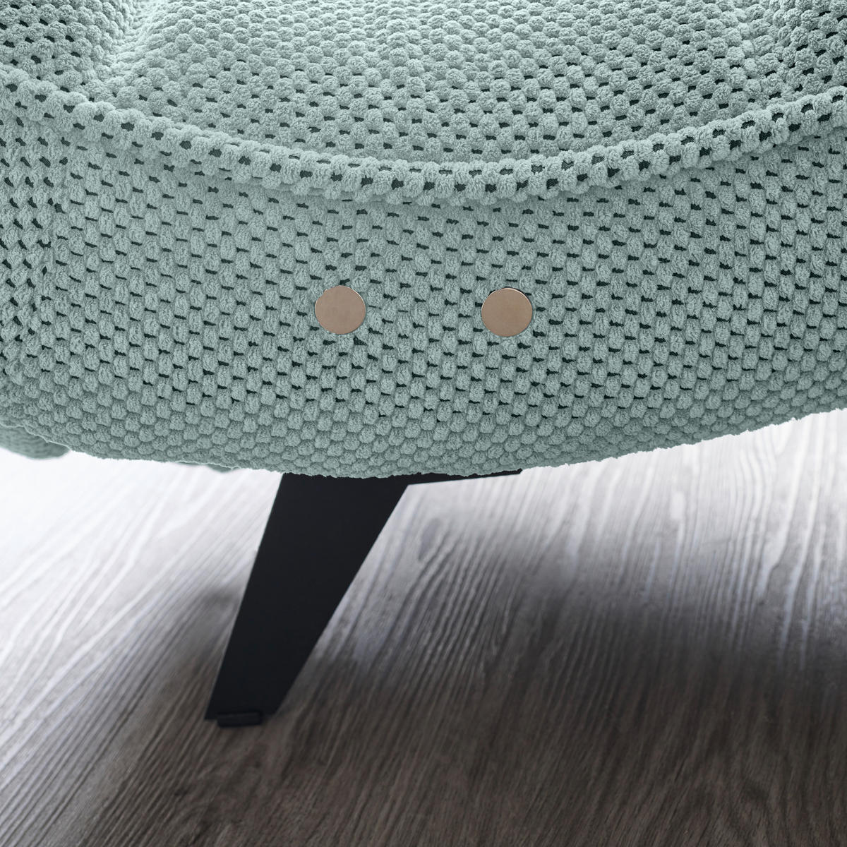 RELAXLIEGE in Webstoff Mintgrün  - Schwarz/Mintgrün, Design, Textil/Metall (78/83/168cm) - Welnova