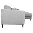 ECKSOFA Hellgrau Cord  - Hellgrau/Schwarz, KONVENTIONELL, Holz/Textil (212/155cm) - Carryhome
