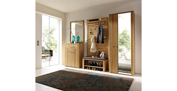 GARDEROBENSCHRANK 74/200/40 cm - Buchefarben/Alufarben, KONVENTIONELL, Glas/Holz (74/200/40cm) - Venda