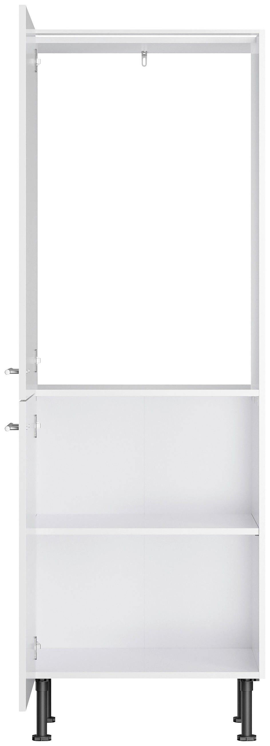 KÜCHENLEERBLOCK 270 cm   in Weiß, Weiß Hochglanz  - Edelstahlfarben/Weiß Hochglanz, Basics, Holzwerkstoff/Metall (270cm) - Optifit