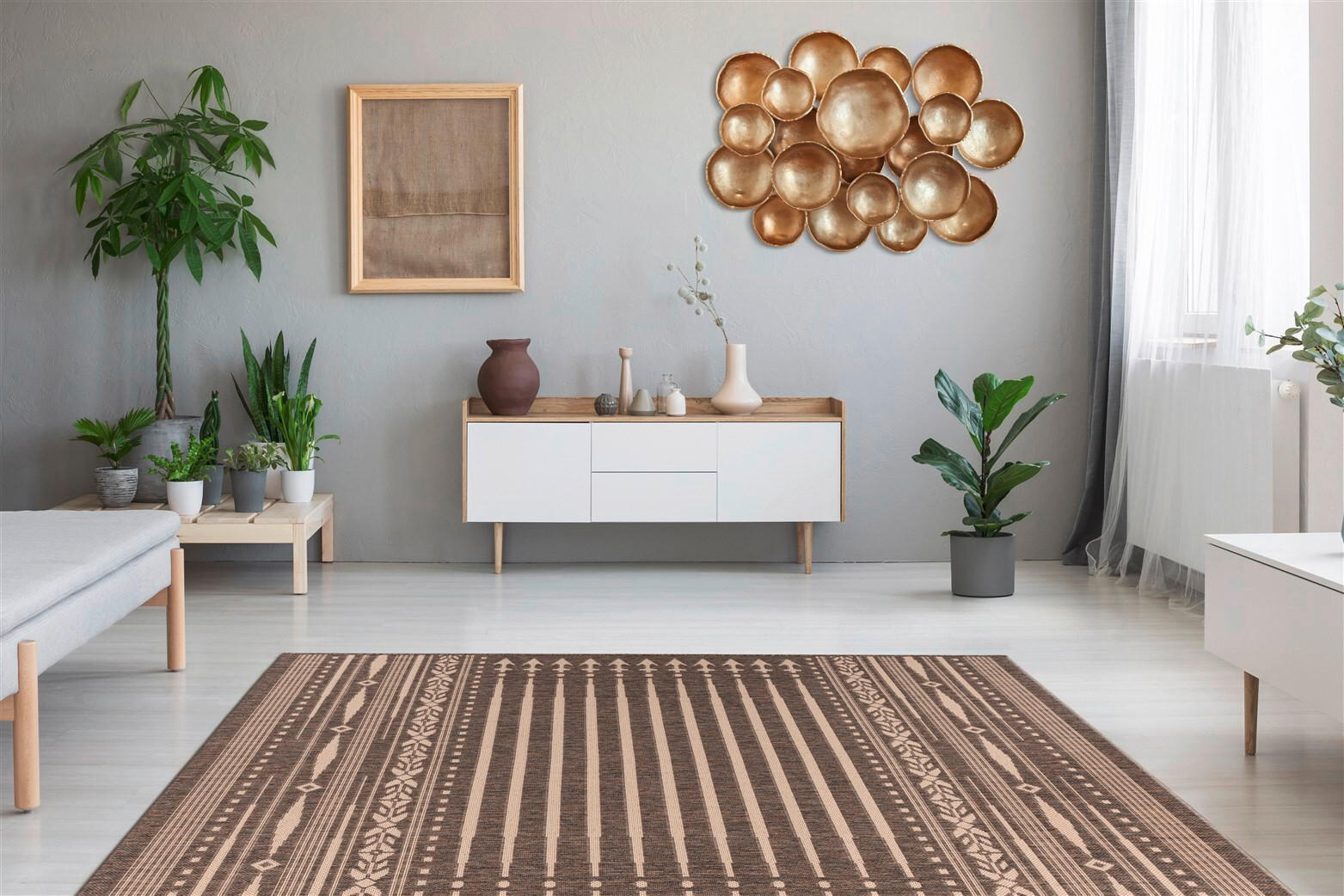 FLACHWEBETEPPICH 200/290 cm Splash 225 Braun / Creme Braun, Creme  - Creme/Braun, KONVENTIONELL, Textil (200/290cm)