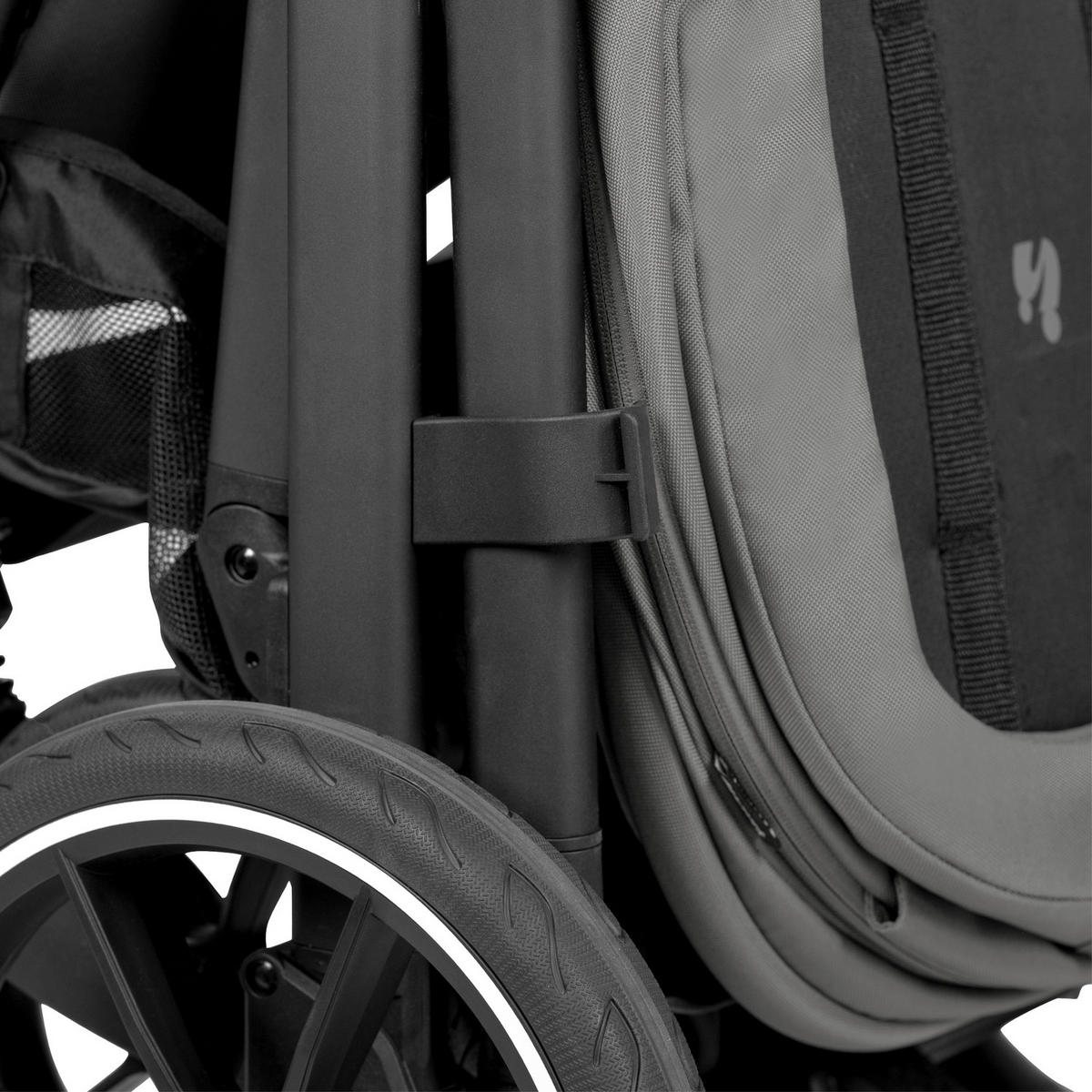 GESCHWISTERWAGEN Grow N Care  - Dunkelgrau/Schwarz, Basics, Textil/Metall (109/60/107-115cm) - Hauck