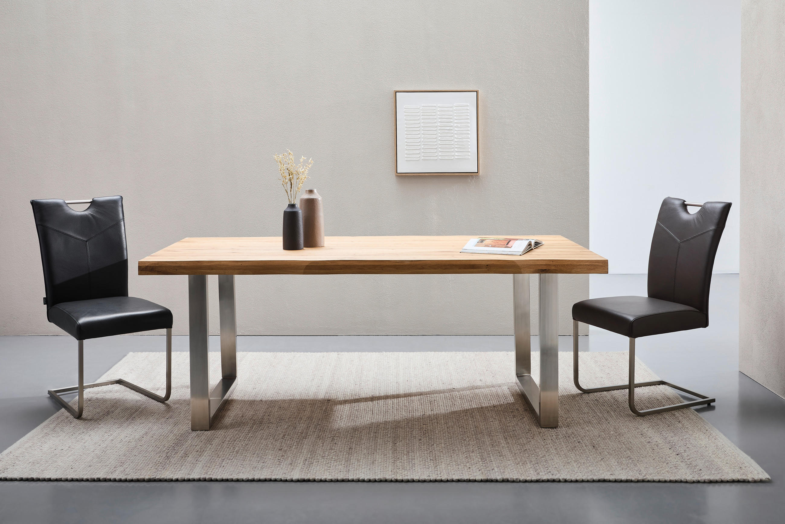 TISCHGESTELL Edelstahlfarben  - Edelstahlfarben, Design, Metall (78/8/73cm) - Valdera