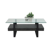 COUCHTISCH in Metall, Glas, Holzwerkstoff 110/60/43 cm  - Dunkelgrau/Schwarz, Design, Glas/Holzwerkstoff (110/60/43cm) - Livetastic