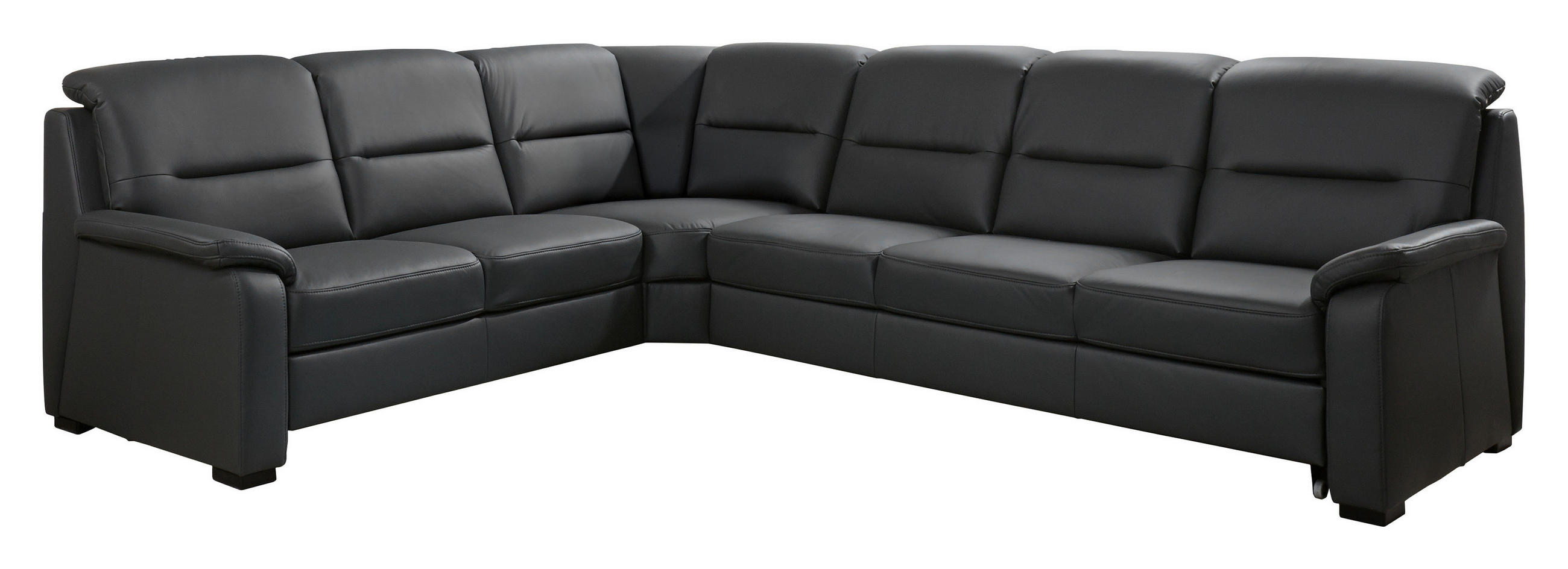 ECKSOFA BELDOMO premium Anthrazit Echtleder  - Anthrazit/Schwarz, KONVENTIONELL, Leder/Holz (245/303cm) - Beldomo Premium