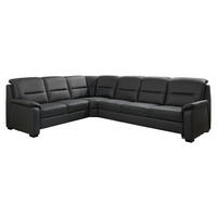 ECKSOFA BELDOMO premium Anthrazit Echtleder  - Anthrazit/Schwarz, KONVENTIONELL, Leder/Holz (245/303cm) - Beldomo Premium