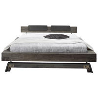 BALKENBETT 180/200 cm,  in Grau,  - Grau, KONVENTIONELL, Holz (180/200cm) - Hasena