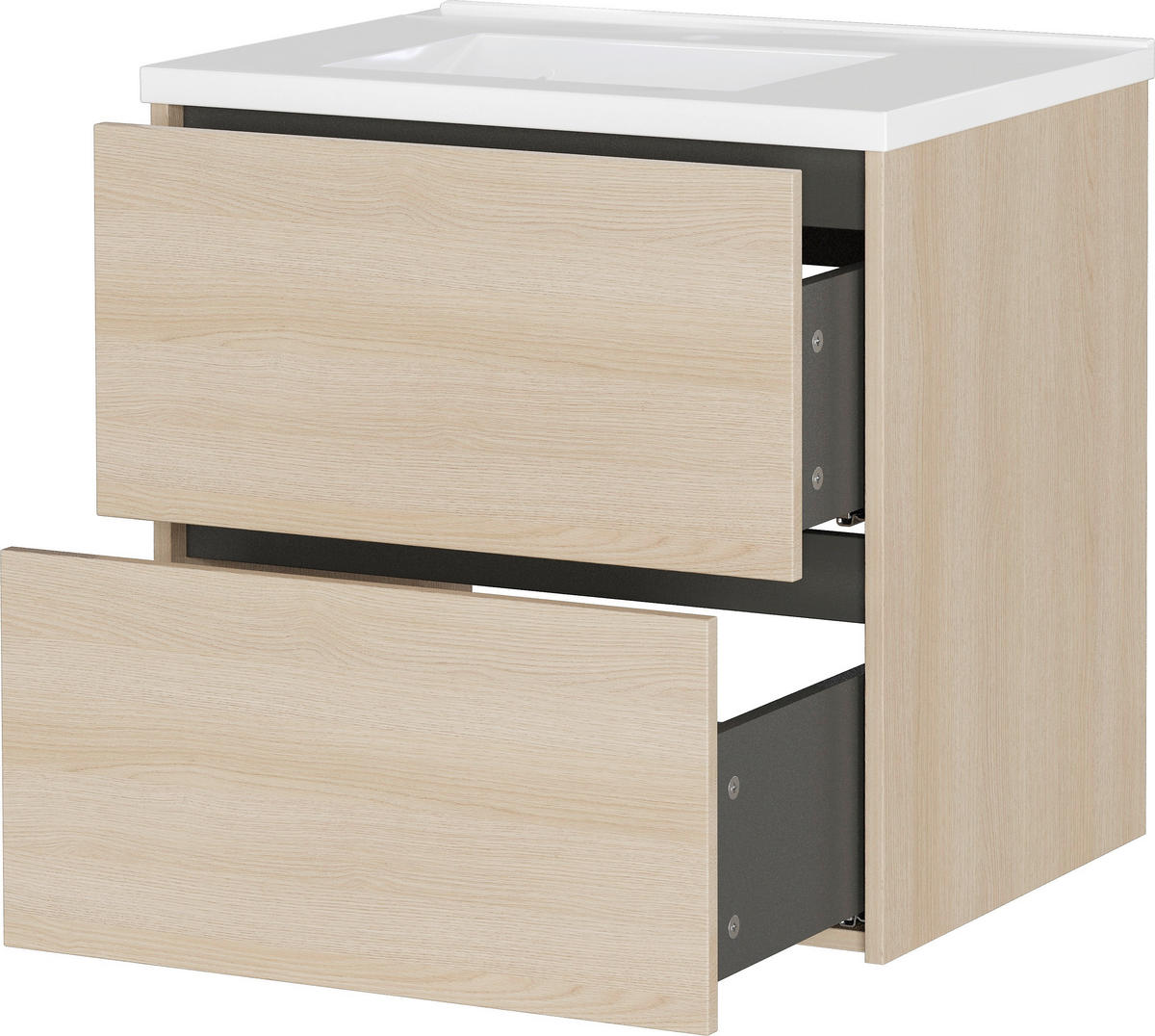 WASCHTISCHKOMBI  - Eichefarben, Design, Keramik/Holzwerkstoff (61/61/46cm) - Germania