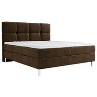 BOX KREVET    140/200 cm  - tamno smeđa/boje kroma, Design, drvni materijal/tekstil (140/200cm) - Esposa