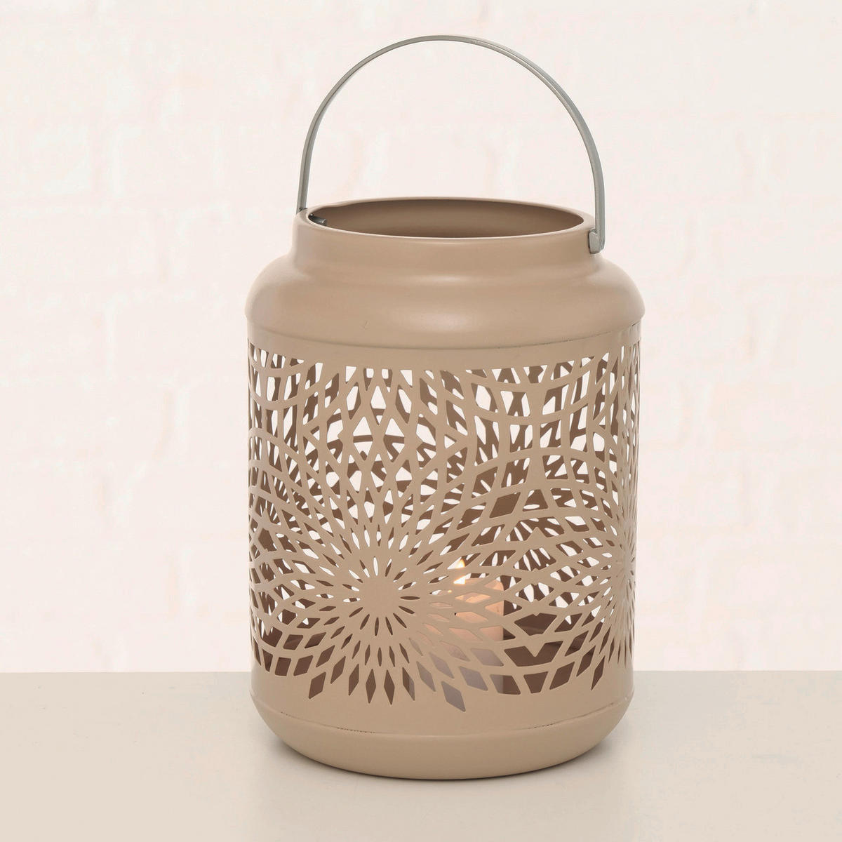 LJUSLYKTA - vit/beige, Basics, metall (14/14/17cm)