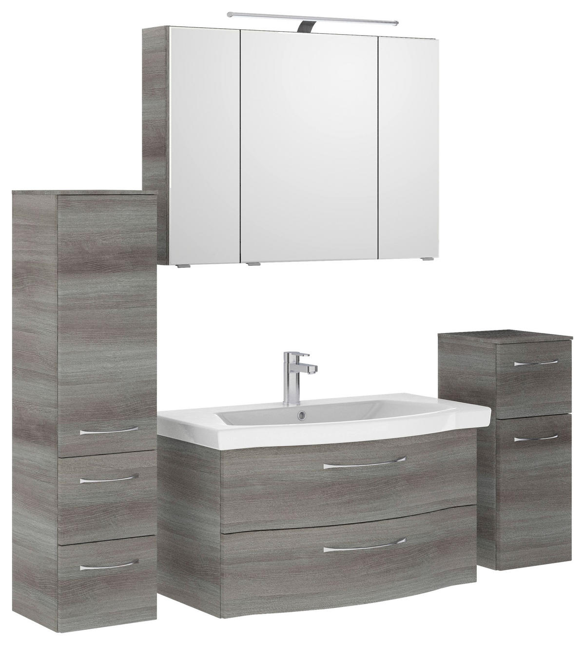 BADEZIMMER 5-teilig  in 158 cm  - Chromfarben/Graphitfarben, KONVENTIONELL, Glas/Keramik (158cm) - Pelipal