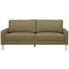 3-SITZER-SOFA in Echtleder Grün  - Chromfarben/Grün, Design, Leder/Metall (204/81/97cm) - Pure Home Lifestyle