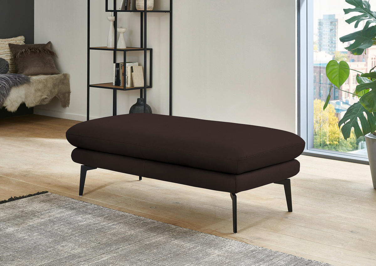 ECKSOFA in Echtleder Braun  - Schwarz/Braun, Design, Leder/Metall (180/310cm) - Dieter Knoll