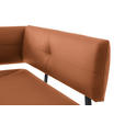 ECKBANK 190/150 cm  in Schwarz, Cognac  - Cognac/Schwarz, MODERN, Textil/Metall (190/150cm) - Cantus