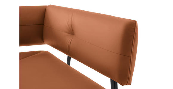 ECKBANK 190/150 cm in Schwarz, Cognac - Cognac/Schwarz, MODERN, Textil/Metall (190/150cm) - Cantus