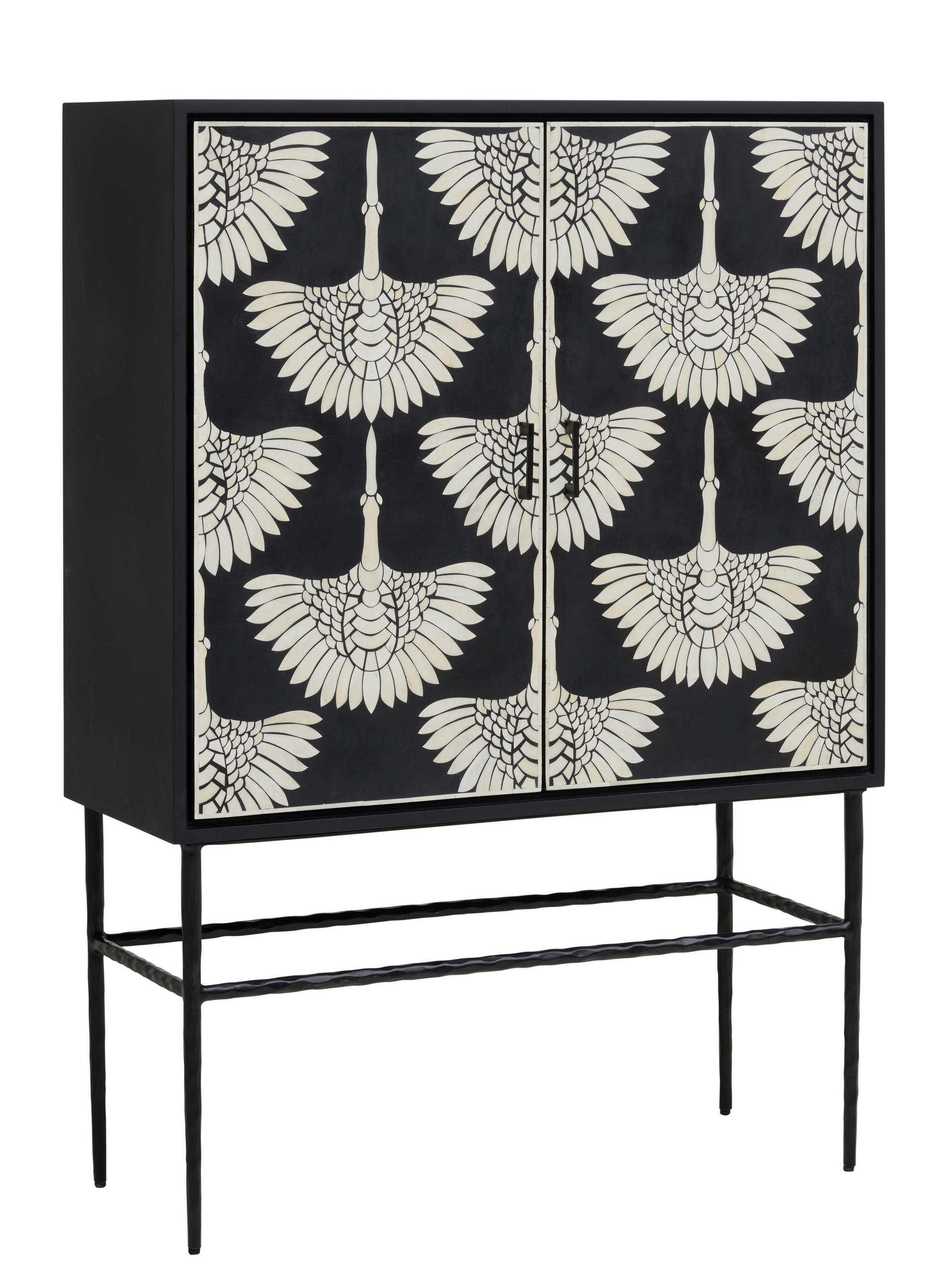 HIGHBOARD  in 100/140/40 cm  - Schwarz/Naturfarben, LIFESTYLE, Holzwerkstoff/Metall (100/140/40cm) - Ambia Home