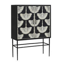 HÖG BYRÅ  i 100/140/40 cm  - svart/naturfärgad, Lifestyle, metall/trämaterial (100/140/40cm) - Ambia Home
