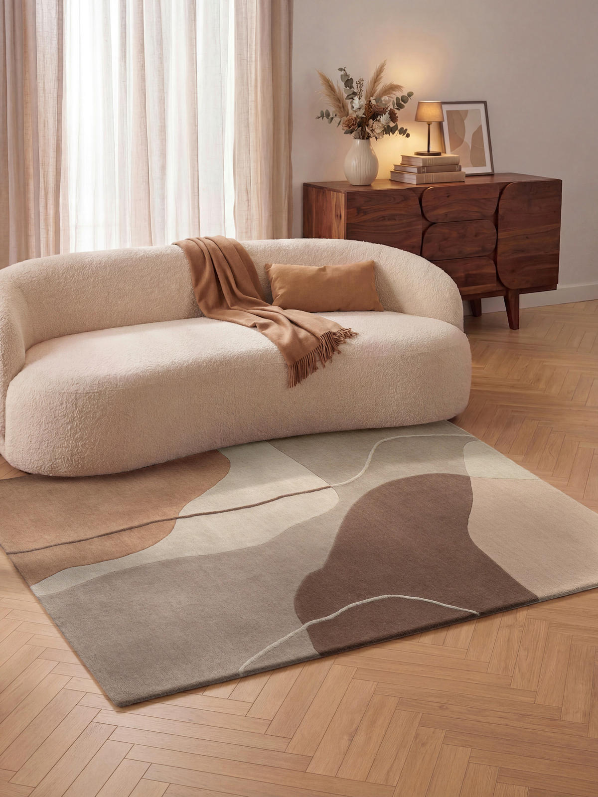 WOLLTEPPICH 120/170 cm Kollektion 1876 Muse Braun, Creme rechteckig  - Creme/Braun, Basics, Textil (120/170cm) - Villeroy & Boch