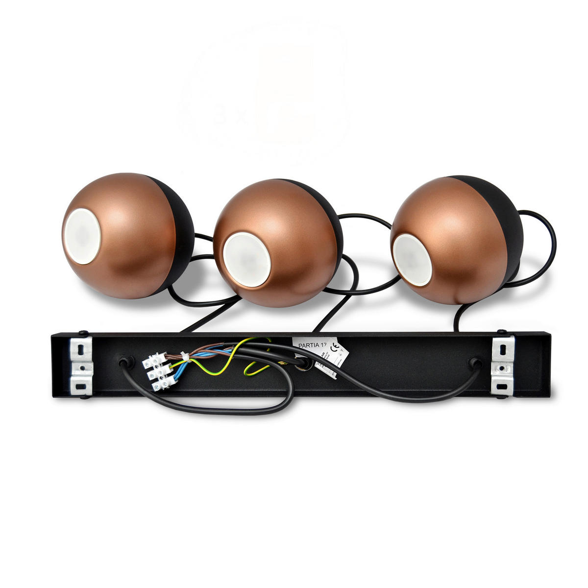 HÄNGELEUCHTE MIDWAY 45/12/80 cm   - Schwarz/Kupferfarben, Trend, Metall (45/12/80cm)