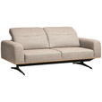 3-SITZER-SOFA in Struktur Sandfarben  - Sandfarben/Schwarz, Design, Textil/Metall (205/76-97/102cm) - Novel