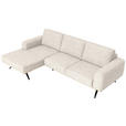 ECKSOFA in Struktur Beige  - Beige/Schwarz, Design, Textil/Metall (157/262cm) - Novel